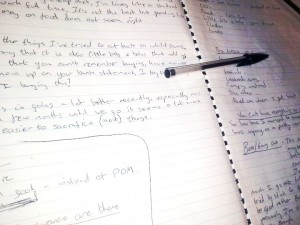 Note pad full of post ideas for no place to be notes in a pad