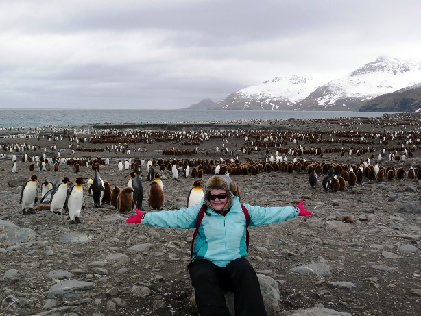 With the king penguins at St Andrew's Bay, South Georgia