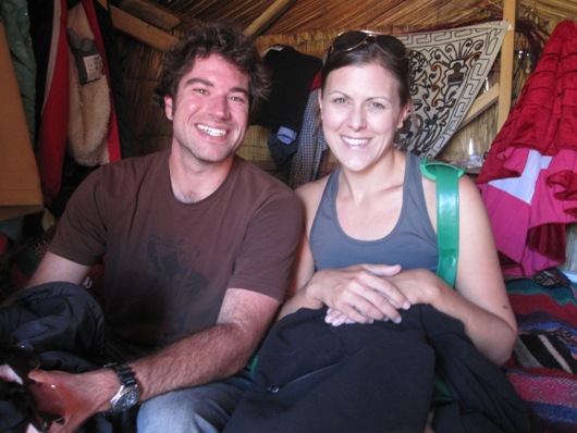 Inside a traditional home in Uros, Bolivia