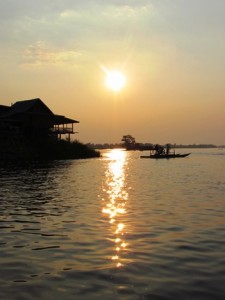 Sunset on the 4000 Islands Loas