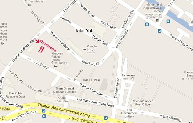 shoshanarestaurant-map how to get to Shoshana Restaurant